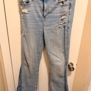 American Eagle Distressed Patchwork Women's Flare Jeans